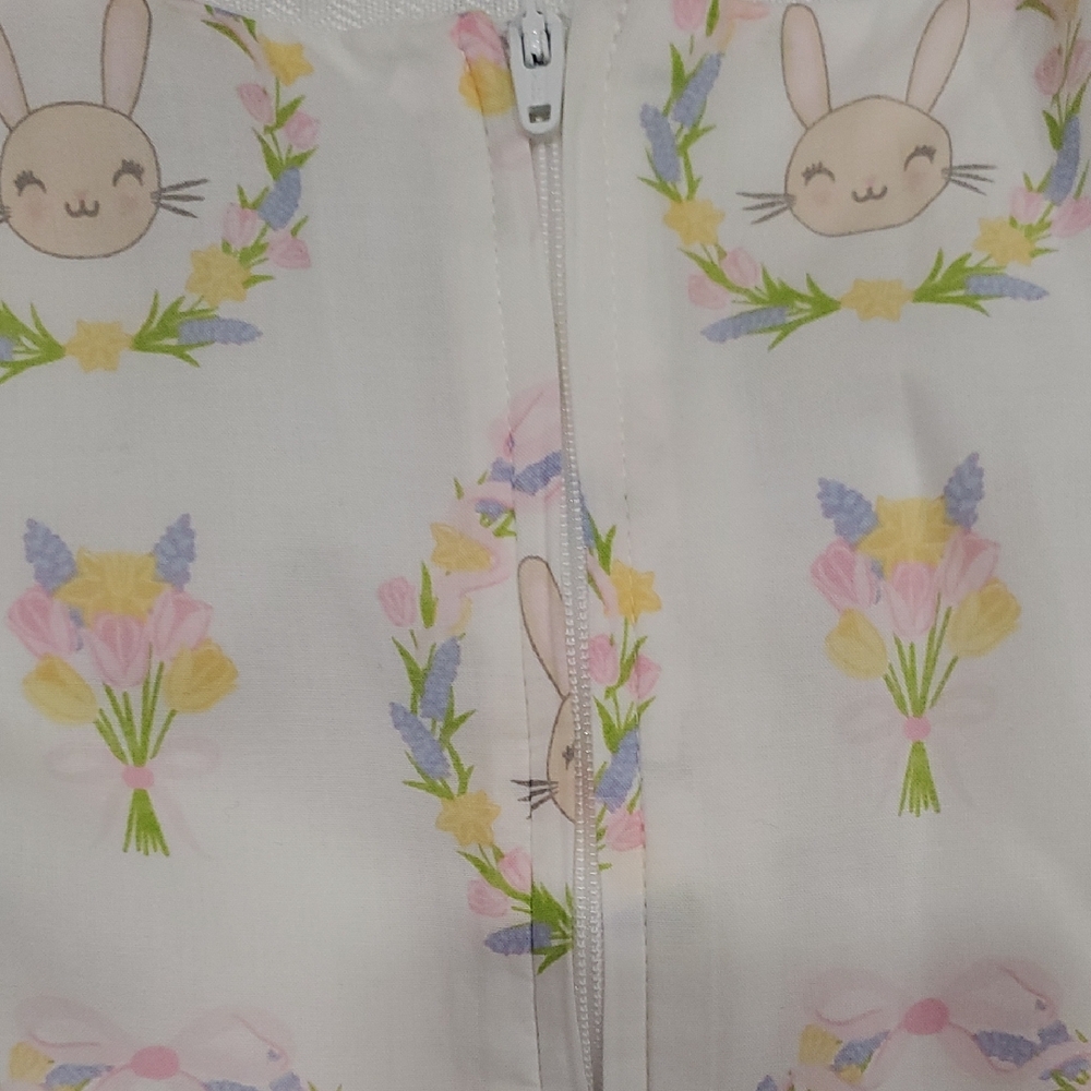 Place Girls Fit and Flare Bunny Casual Easter Dress with Flutter Sleeves Size 10 - Picture 10 of 14